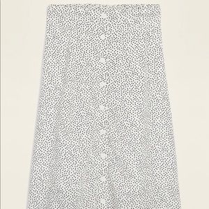 Soft-Woven Button-Front Midi Skirt